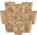 Adventskalender zum Befüllen 24 Weihnachtstüten Geschenk Kraftpapiertüten