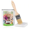 Lixum PRO 100% biologische & natürliche BIO Kleintierstall Holz Lasur, Farbe:farblos 0.00, Inhalt:500 ml (ca.15m²), inkl. Zubehör:Pinsel