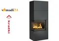 Kamin SIMPLE 8 links Holzofen mit Stahlgehäuse BOX - schwarz 187,4x78,7x54,7 cm