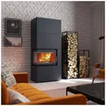 Kaminofen kratki Simple 8 kW schwarz linke Seiten Scheibe links Eck Kamin