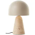 Lightbox Tischleuchte, ohne Leuchtmittel, Pilz-Tischleuchte, 31 cm Höhe, E14,Travertine Stein /Metall, beige