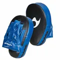 Ju-Sports Handpratzen vorgebogen I Box Pratzen aus Kunstleder I Sehr leicht & gutes Handling I Mit Punkt für optimalen Treffer I Ideal für Boxtraining I Blau