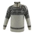 HomeOfSocks Original Norweger Herbst Winter Pullover aus 100% Reiner Neuer Wolle Schurwolle (Weiß, XXXL)