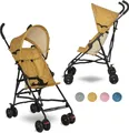 Lorelli Ultra Leichter Buggy Kinderwagen Vaya - nur 4,7kg - kompakter Sportsitz bis 15kg, klappbarer Reisekinderwagen, gelb