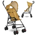 Lorelli Ultra Leichter Buggy Kinderwagen Vaya - nur 4,7kg - Kompakter Sportsitz bis 15kg, Sitzbuggy mit 5-Punkt-Gurt, faltbarem Verdeck und ergonomischen Griffen, klappbarer Reisekinderwagen, gelb