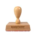 Personalisierbarer Holzstempel 70mm mit eigenem Logo und Text - Adressstempel und Textstempel selbst gestalten - optional mit Tinte und Kissen