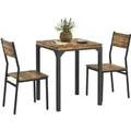 HOMCOM Essgruppe MDF Metall 60L x 60B x 76H cm Rustikal-Braun