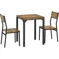 Homcom 3-Teilige, Braun, Holzwerkstoff, 60x76x60 cm, Esszimmer, Bänke, Tisch- & Eckbankgruppen