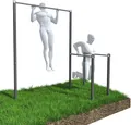 QLS Klimmzugstange Outdoor Kraftstation Training Draußen Bis 250 kg Davski