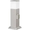 ledscom.de Wegelicht / Pollerleuchte POLLY für außen, IP44, 35 cm, edelstahl, 1x G9 max. 10W, Steckdose