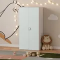 Kinderkleiderschrank Sandnes 123x60x40 cm Weiß/Mintgrün