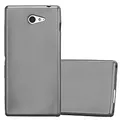 Cadorabo Hülle kompatibel mit Sony Xperia M2 / M2 Aqua Schutzhülle TPU Silikon Case Metallic Design Slim Kratzfest Weiche Gummi mit Rundumschutz Case Hülle für Sony Xperia M2 / M2 Aqua in Grau