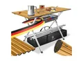 KESSER® Campingtisch faltbar Klapptisch mit Aluminiumrahmen Aufrollbare Tischplatte Falttisch klappbar inkl. Tragetasche mit Trageband & Netztasche, Holz-Optik