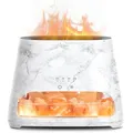 SALKING 2-in-1 Aroma Diffuser & Salt Range Pakistan Leuchte, Flammeneffekt Diffusor für ätherische Öle, Diffusor Kühler Nebel Luftbefeuchter mit 3-Helligkeit, 150ml(Marmor)