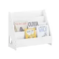 KINDER-BÜCHERREGAL mit 4 offenen Fächer, Weiß 70x60x30cm