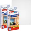 tesa 2x Fliegengitter Comfort Insektenschutz Fenster ohne Bohren grau 1 x 1 m