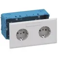 GGK Schuko Kanalsteckdose 36782 KSE-P/Dialog-Schuko 2-fach RAL 9010 Install.Baumaterial