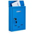 Relaxdays Briefkasten mit Namensschild Blau