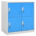 Spind Aus Stahl Mit 4 Schließfächern 90x45x92 Cm Für Schule Und Büro