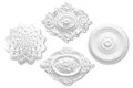 MARBET DESIGN Stuckrosette aus EPS Styropor - Deckenrosette weiß, Zierelement, Stuck (R-07, Ø 40cm) Wanddekoobjekt Innendekoration Dekor rund