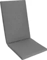 Herlag Sunny Hochlehner-Auflage 123x50x4 cm – wetterfest, wasserfest & UV-beständig – waschbarer Bezug mit Reißverschluss – Grau