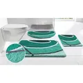 OTTO home Badematte Juna mit Muster, Badvorleger, Badezimmer Teppich, Duschvorleger, Höhe 20 mm, rutschhemmend beschichtet, strapazierfähig, Polyester, rechteckig, besonders weich, Design, Badematten, Badteppich grün rechteckig | 80 cm x 150 cm x 20 mm