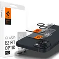 Spigen Glas.tR EZ Fit Optik Pro Kameraschutz kompatibel mit iPhone 15, iPhone 15 Plus, iPhone 14, iPhone 14 Plus, 2 Stück, Schwarz, Individuelle Kameraprotektion, Anti-Kratzer, 9H Härte Folie