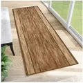 Tapiso Läufer Anti Rutsch, rechteckig, Höhe: 6 mm, Antirutsch Flurläufer Meterware, rutschfest, pflegeleicht braun 80 cm x 420 cm x 6 mm