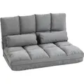 2 in 1 faltbares Bodensofa Bett mit Rückenlehne - Dunkelgrau - Hellgrau