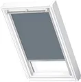 Verdunklungsrollo DKL 4581S, Farbe: blaugrau, VELUX, verdunkelnd, ohne Bohren, in Führungsschienen, VELUX »Pick & Click!«, alufarbene Führungsschienen & Griffleiste