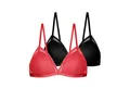 Dorina Bralette Lamina (2er Pack) leicht gepolstert, gestreifter Netzbesatz, ohne Bügel
