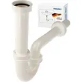 tecuro Geruchsverschluss Ablaufgarnitur Siphon für Waschtisch, 1 1/4 Zoll - Kunststoff weiß - Weiß