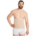 FINN Design Shapinghose Kompressions-Gürtel Herren - Shapewear Bauchbinde aus Baumwolle Starker Body-Shaper für einen flacheren Bauch beige L