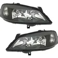 TYC Scheinwerfer Set für Opel Astra G 98-05 Halogen Schwarz H7 HB3 LWR vorne TYC