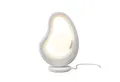 Licht-Erlebnisse Nachttischlampe YORIN, ohne Leuchtmittel, Glas Beton 38 cm hoch Weiß G9 Kugelschirm Modern