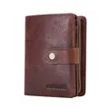 FANDARE Mode Geldbörse Herren mit RFID Kurz Geldbörse Brieftasche Portemonnaie Leder Geldbeutel mit 12 * Kreditkartenfächern, 1*Münzfach, für Reise, Party, Hochzeit, geschäft Braun Dunkelbraun