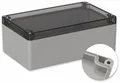 POLLIN, Polycarbonat Gehäuse, 200 x 120 x 75 mm, IP66, Lichtgrau, Glasklarer Deckel