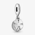 PANDORA Charm Anhänger Bead 925 Sterlingsilber Kleeblatt weiße Steine 792089CZ