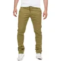 Yazubi Chinohose Herren Chino Dustin in vorgewaschener Optik grün 33