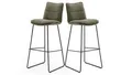 Barhocker 2er Set olivgrün Barstuhl Küche Bar Hocker anthrazit Hampton