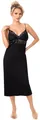 Damen Neglige Nachthemd DONNA Viskose Spaghettiträger Spitze schwarz Gr.38/M NEU