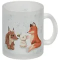 speecheese Tasse Schlauer Fuchs Glas Tasse zur Einschulung mit Tiermotiv und Spruch