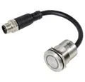 TRU COMPONENTS Schalter Piezotaster mit M12 Stecker, 22 mm, 24 V, 0.2 A, Betätiger flach