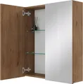 Planetmöbel ARIA Spiegelschrank für das Bad 60 cm Gold Eiche, ohne Leuchte und Steckdose