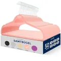SereneLife Kleiderbügel Platzsparend Rosa, 50 Stück Kleiderbügel Samt rutschfest, Hangers Clothes Ultradünn 360° drehbarer Haken für Röcke & Hosen für Ihre Garderobe, Einkerbungen im Schulterbereich