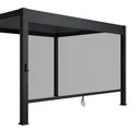 Juskys Seitenwand für Lamellendach Tahiti - Rollo 4 m - Aluminium & Stoff - Zubehör für Pergola - Sonnenschutz für Garten & Terrasse - Anthrazit