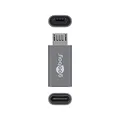 Goobay 55553 USB 2.0 Hi-Speed Adapter, USB-C Buchse auf USB 2.0 Mico Stecker (Typ B), Unterstützt Charging & Sync, grau