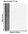 Hasendraht verzinkt 75cm x 10m Sechseckdraht Tauben- Vogel- Kaninchen-draht 13mm