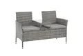SVITA Gartenbank CHICAGO, 2-Sitzer, Rattanbank, Polyrattan, Grau