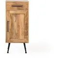 Carla&Marge Riffelution Badschrank Mangoholz/Eisen Honig/Schwarz - Schwarz
